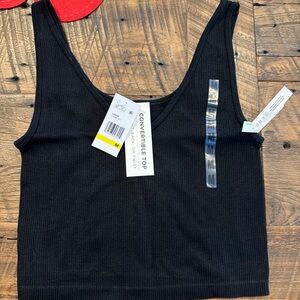 Aeropostale Black Ribbed Crop Top